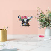 Koe bekroond met bloemen Classic T-Shirt Acryl Bord (Huwelijk)