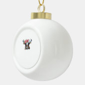 Koe bekroond met bloemen Classic T-Shirt Keramische Bal Ornament (Rechts)