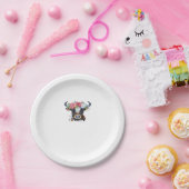 Koe bekroond met bloemen Classic T-Shirt Papieren Bordje (Feest)