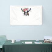 Koe bekroond met bloemen Classic T-Shirt Spandoek (Beurs)