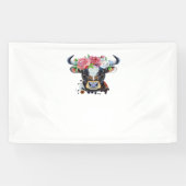 Koe bekroond met bloemen Classic T-Shirt Spandoek (Horizontaal)