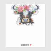 Koe bekroond met bloemen Classic T-Shirt Sticker (Vel)