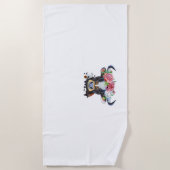 Koe bekroond met bloemen Classic T-Shirt Strandlaken (Voorkant)