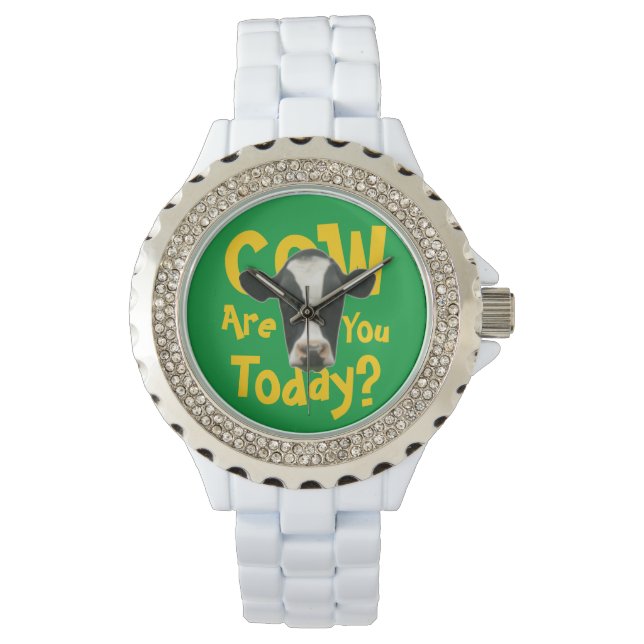 Koe ben jij vandaag grappige slogan horloge (Voorkant)