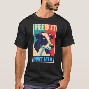 Koe beschermt dieren melk vegan vegetarian eet veg t-shirt