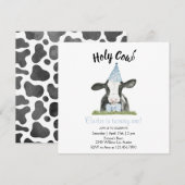 Koe bevestigen met uitnodiging voor pet en Stropda (Voorkant / Achterkant)