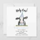 Koe bevestigen met uitnodiging voor pet en Stropda (Voorkant)