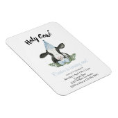 Koe bevestigen met uitnodiging voor pet en Stropda Magneet (Rechterzijde)