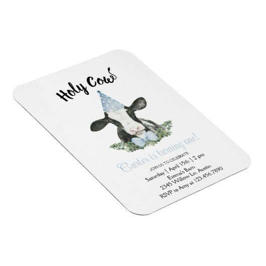 Koe bevestigen met uitnodiging voor pet en Stropda Magneet (Rechterzijde)