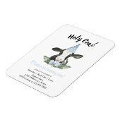 Koe bevestigen met uitnodiging voor pet en Stropda Magneet (Linkerzijde)