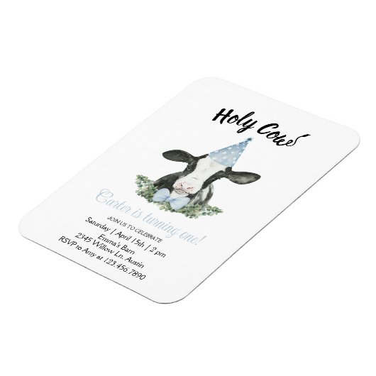 Koe bevestigen met uitnodiging voor pet en Stropda Magneet (Linkerzijde)