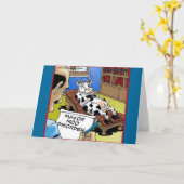 Koe bij behandeling 4 Mooo stoornis geeft T - shir Kaart (Gele Bloem)