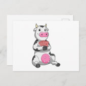 Koe bij Poker met Pokerkaarten Briefkaart (Voorkant / Achterkant)