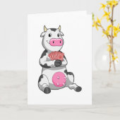 Koe bij Poker met Pokerkaarten Kaart (Gele Bloem)