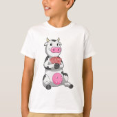 Koe bij Poker met pokerkaarten T-shirt (Voorkant)