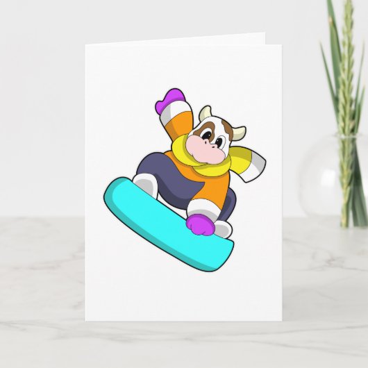 Koe bij snowboarden met snowboard kaart (Voorkant)