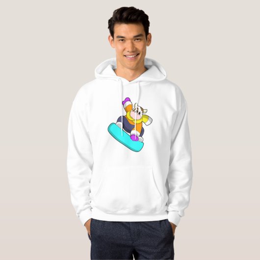 Koe bij Snowboarding met Snowboard Hoodie (Voorkant volledig)