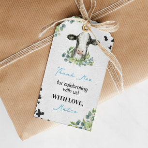 Koe Birthday Baby shower Dank u Label Cadeaulabel