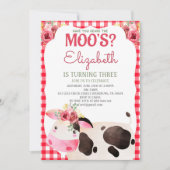 Koe Birthday Farm Animals Bartuin Kaart (Voorkant)