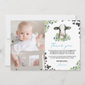 Koe Birthday Foto Dank je wel Bedankkaart (Voorkant)