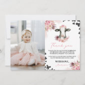 Koe Birthday Foto Dank je wel Bedankkaart (Voorkant)