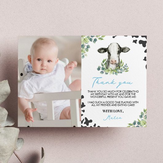 Koe Birthday Foto Dank je wel Bedankkaart