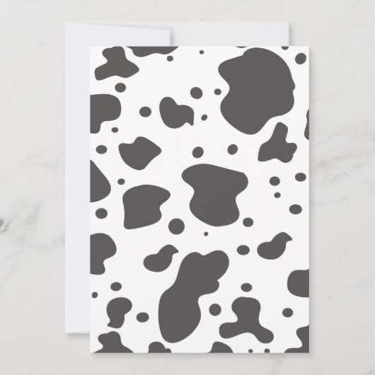 Koe Birthday Party Animal Print Pattern Roze Brown Kaart (Achterkant)