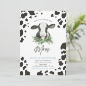 Koe Birthday Party Cowboy Ranch Boerderij Birthday Kaart (Staand voorkant)