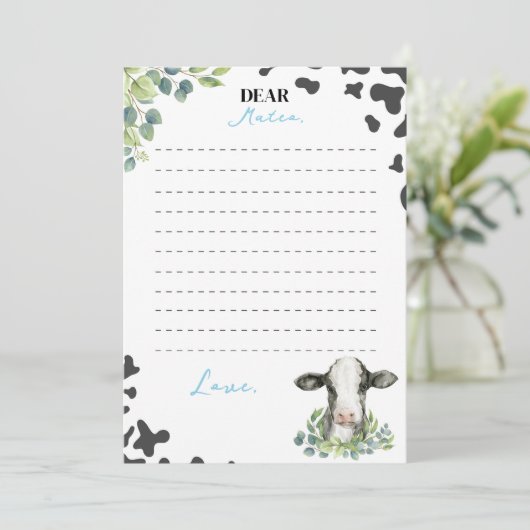 Koe Birthday Time Capsule Note Kaart (Staand voorkant)