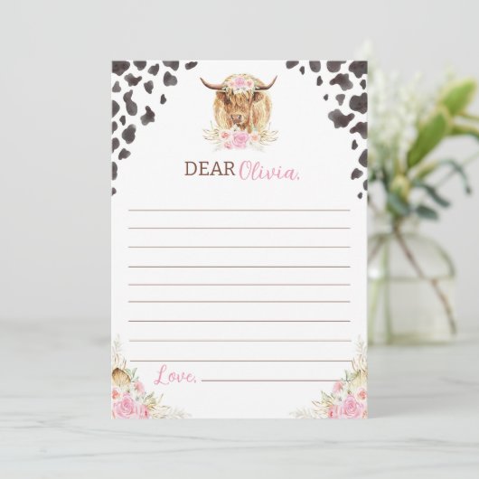 Koe Birthday Time Capsule Note Kaart (Staand voorkant)