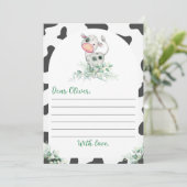 Koe Birthday Time Capsule Note Kaart (Staand voorkant)