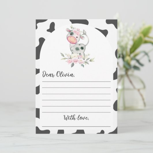 Koe Birthday Time Capsule Note Kaart (Staand voorkant)