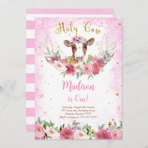 Koe Birthday Uitnodiging