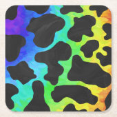 Koe Black en Rainbow Stuff Kartonnen Onderzetters (Voorkant)