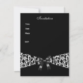 Koe Black White 40th Birthday Invitation Kaart (Achterkant)