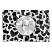 Koe Black White Kussensloop Monogram (Voorkant-Links)