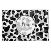 Koe Black White Kussensloop Monogram (Voorkant-Rechts)