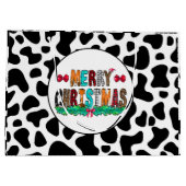 Koe Black White Patches Merry Kerstmis Groot Cadeauzakje (Achterkant)