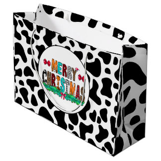 Koe Black White Patches Merry Kerstmis Groot Cadeauzakje