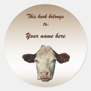 Koe Bladplaat Ronde Sticker