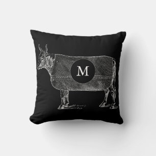  Koe Blanket Black White Monogram Pillow Kussen