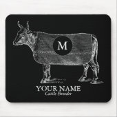  Koe Blanket Monogram Black Mousepad Muismat (Voorkant)