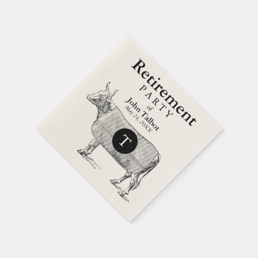 Koe Blanket Retirement P Napkin Monogram Servetten (Hoek)