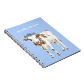 Koe Blauwe Bloemen Notitieboek (Rechterzijde)