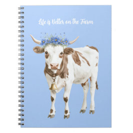 Koe Blauwe Bloemen Notitieboek