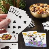 Koe blauwe spelkaart afspelen Floral Pokerkaarten (Insitu)