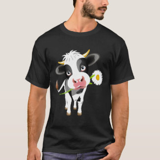 Koe Bloem Boer Boerderij Meisje Kalf Vrouwen Premi T-shirt