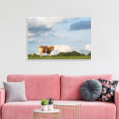 Koe Blonde d'Aquitaine in de regio Dordogne, Frank Canvas Afdruk (Insitu (Woonkamer))