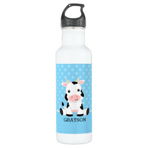Koe Blue Polka Dot Personalized Boy Waterfles