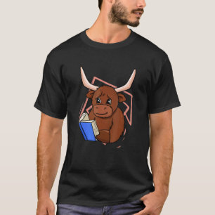 Koe boek lezend voor boekenwurm en boek t-shirt